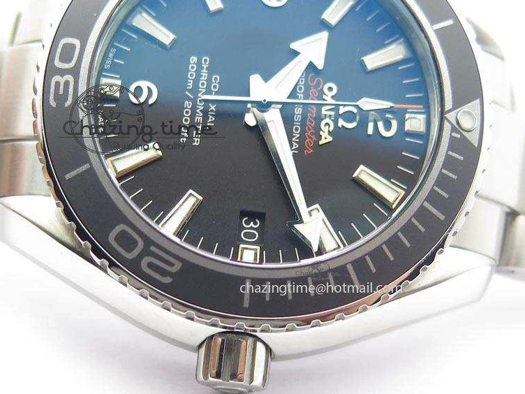 0314 Planet Ocean SS Bp Maker 45mm Black Bezel On SS Bracelet A OnTrend 8218